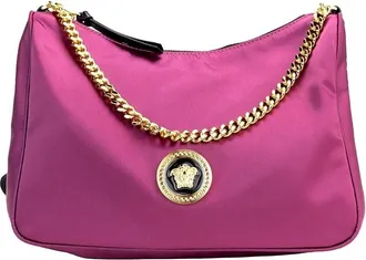 Versace Versace Small Dahlia Nylon Fabric Medusa Pendant Crossbody Shoulder Purse Womens Bag