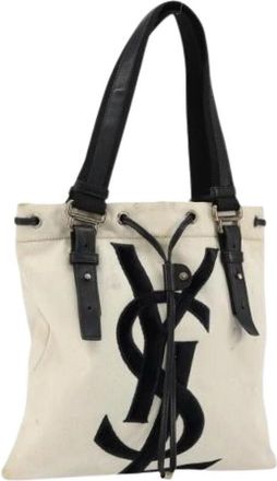 Saint Laurent Pre-owned Bucket Bags, female, Beige, Size: ONE SIZE Pre-owned Bucket Bag