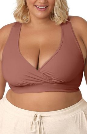 Kindred Bravely Busty French Terry Racerback Nursing & Sleep Bra - Fits Sizes 30E-46H in Redwood at Nordstrom, Size X-Large G