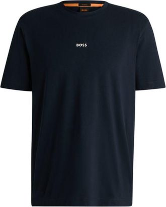 BOSS Relaxed-fit T-shirt in stretch cotton with logo print