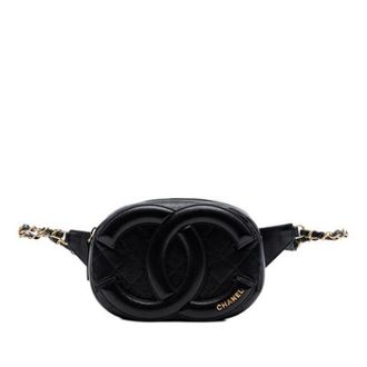 Chanel Pre-owned Vintage Quilted Lambskin Belt Bag - Dames - Pre-owned - Zwart - Maat: ONE Size Leer