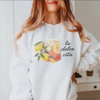 Amalfi By Rangoni Womens La Dolce Vita Sweatshirt In White