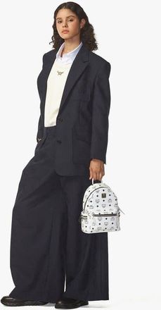 MCM Mini Stark Side Studs Backpack in Visetos in White at Nordstrom
