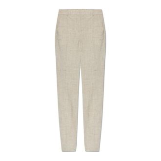 Moschino Rechttoe-rechtaan broek - Dames - Straight fit broeken - Beige - S - Katoen - Broeken