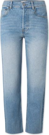 Boyish The Tommy Stretch Straight Leg Cropped Raw Hem in Eternal Sunshine at Nordstrom, Size 26