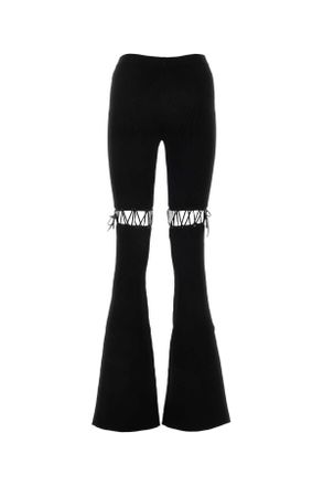 Nensi Dojaka Womens Black Viscose Stretch Pant Pantaloni