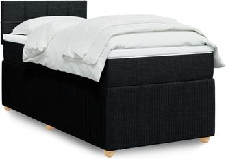 vidaXL Cama Box Spring Con Colch&oacute;n Tela Negro 80x200 Cm Vidaxl