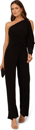 Adrianna Papell Womens Cold Shoulder Jumpsuit - Black - Size 14 UK
