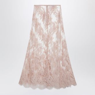 Dolce & Gabbana Chantilly lace midi skirt in pink