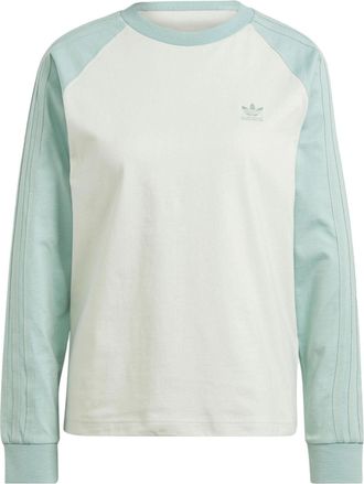 adidas (WMNS) adidas originals Long Sleeve T-Shirt White Green IN4136