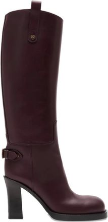 Burberry Stivali Cavalier in pelle di vitello con fibbia 85mm - Rosso