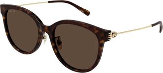 Gucci GG1883SK Asian Fit 002 Womens Sunglasses Tortoiseshell Size 56 - Free RX Lenses - Free RX Lenses