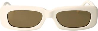 The Attico Mini Marfa Zonnebril - Dames - Accessoires - Wit - Maat: 52 MM