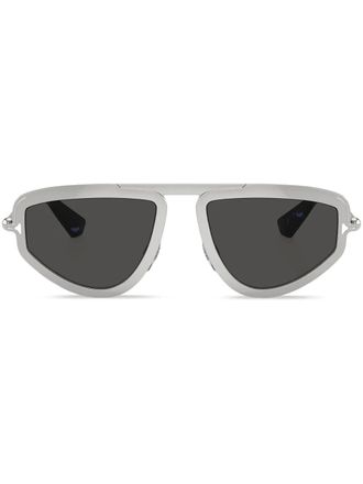 Burberry Sunglasses Irregular sunglasses - men - Metal - 56 - Silver