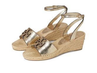 Tory Burch 50 mm Ines Wedge Espadrille Womens Sandals Spark Gold : 9.5 M, Leather