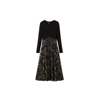 Desigual Polyester Casual Dress - Dames - Casual kleedjes - Zwart - 2XL - Polyester - Kleedjes