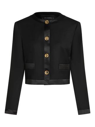 Karl Lagerfeld button-fastening jacket - women - Elastane/Viscose/Polyester - 40 - Black