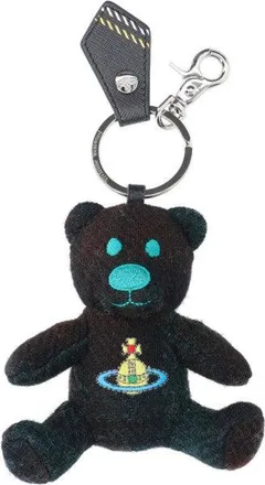 Vivienne Westwood Compact Black Keychain With Smooth Finish