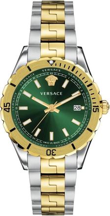 Versace Analoge Datum Quartz Horloge Groen Roestvrij Staal - Heren - Horloges - Geel - ONE Size - Accessoires
