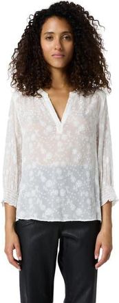 Gerard Darel Callys Textured Floral Blouse in Ecru at Nordstrom, Size 14