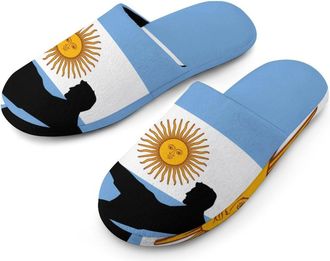 Generic Flag Of Argentina Argentine Soccer Mens House Slippers Slip Indoor Slipper On Shoes Warm Outdoor