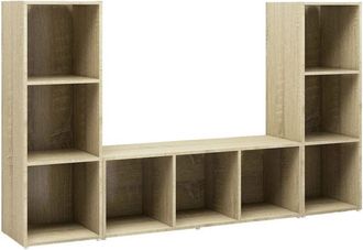 vidaXL Vidaxl - tv Cabinets 3 pcs Sonoma Oak 107x35x37 cm Engineered Wood