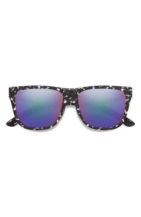 Smith Lowdown 2 55mm ChromaPop Polarized Square Sunglasses in Matte Black Marble /Violet at Nordstrom