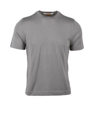 Hindustrie Beige Textured Cotton Knit T-Shirt