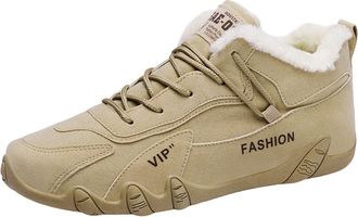 Generic Winter Stylish Womens Ankle Boots with Velvet Mid Cut Design for Outdoor Casual Wear and Warm Comfortable Footwear (Khaki, 7. 5)