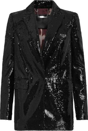 Philipp Plein Blazer Jacket Paillettes - Dames - Blazers - Zwart - L - Polyester - Jassen