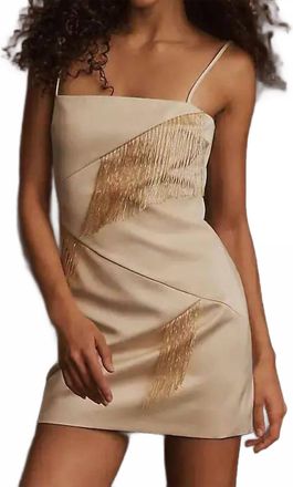 Ila Paula Beaded Fringe Dress In Ivory