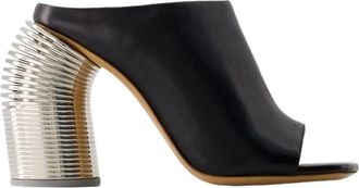 Off-white Silver Spring Muiltjes - Leer - Zwart | Zilver - Dames - Muiltjes - Zwart - 35 EU - Leer - Schoenen