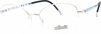 Silhouette Ladies Blue Oval Eyeglass Frames IllusionNylor456075