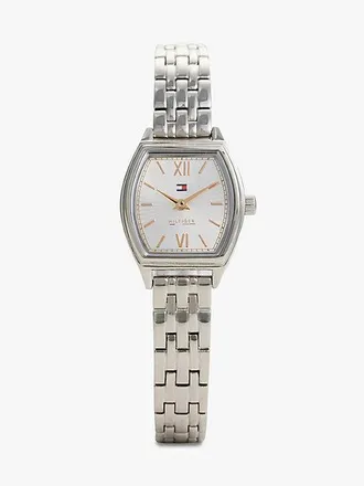 Tommy Hilfiger Reloj de eslabones con esfera blanca cuadrada