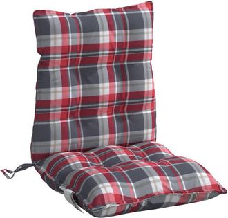 vidaXL Cojines Para Silla Respaldo Bajo 6 Uds Tela Oxford Cuadros Rojo Vidaxl