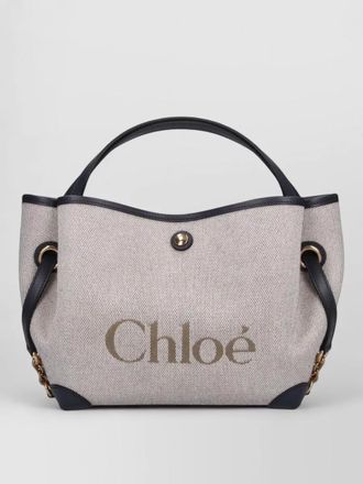 Chlo&eacute; large shoulder bag dual handles contrast trim