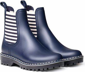 Toni Pons Womens rain boot - CORBIN - Ecru-Navy, 40 EU - 7 UK