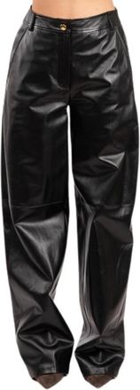 Max Mara Legno Broeken - Dames - Leren Broeken - Zwart - S - Leer - Broeken