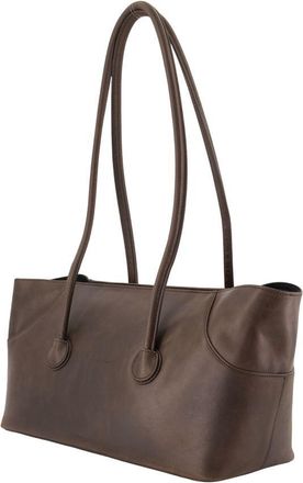 Marge Sherwood Womens Boat Large Shoulder Bag Brown Cowhide