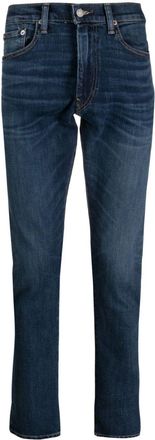 Polo Ralph Lauren mid-rise dark-wash jeans - men - Cotton/Polyester/Elastane/Calf Leather - 31/32 - Blue