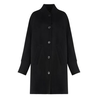 Pinko Single-Breasted Coats, female, Black, Size: XS Cocoon Coat