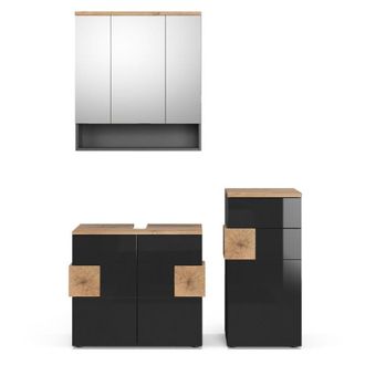 Vicco Set mobili bagno Eden, Antracite, 3 parti