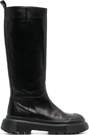 Hogan Stivale leather boots - women - Leather - 39.5 - Black