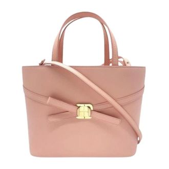 Ferragamo Pre-owned Schoudertote Tas - Dames - Pre-owned - Roze - Maat: ONE Size Leer