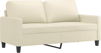 vidaXL Sof&aacute; De 2 Plazas De Cuero Sint&eacute;tico Color Crema 140 Cm Vidaxl