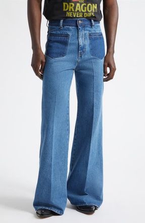 LU&rsquo;U DAN Nocturnal Flare Leg Jeans in 70S Blue at Nordstrom, Size 30