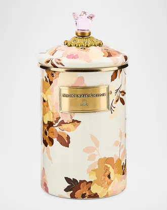 MacKenzie-Childs Wild Rose White Large Canister