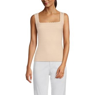 Lands End High Retention Square Neck Tank Sweater in Oatmeal at Nordstrom, Size X-Large