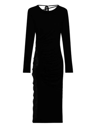 Blumarine lace-insert midi dress - women - Polyamide/Elastane/Polyamide/Elastane - 42 - Black