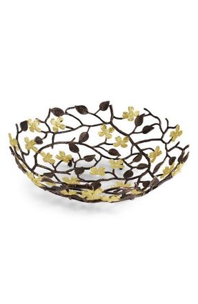 Michael Aram Dogwood Centerpiece Basket in Brass/Gold at Nordstrom